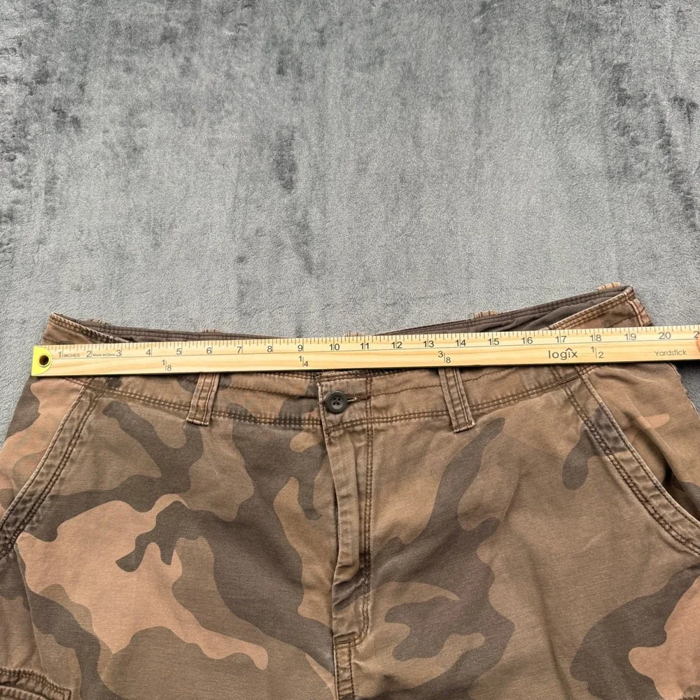 Arizona Cargo Shorts Men 40 Brown Camo Utility Pockets Excellent